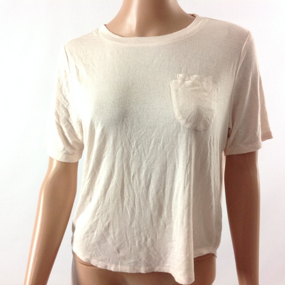 L.L.D Women's Tshirt Cream Size M Crew Neck